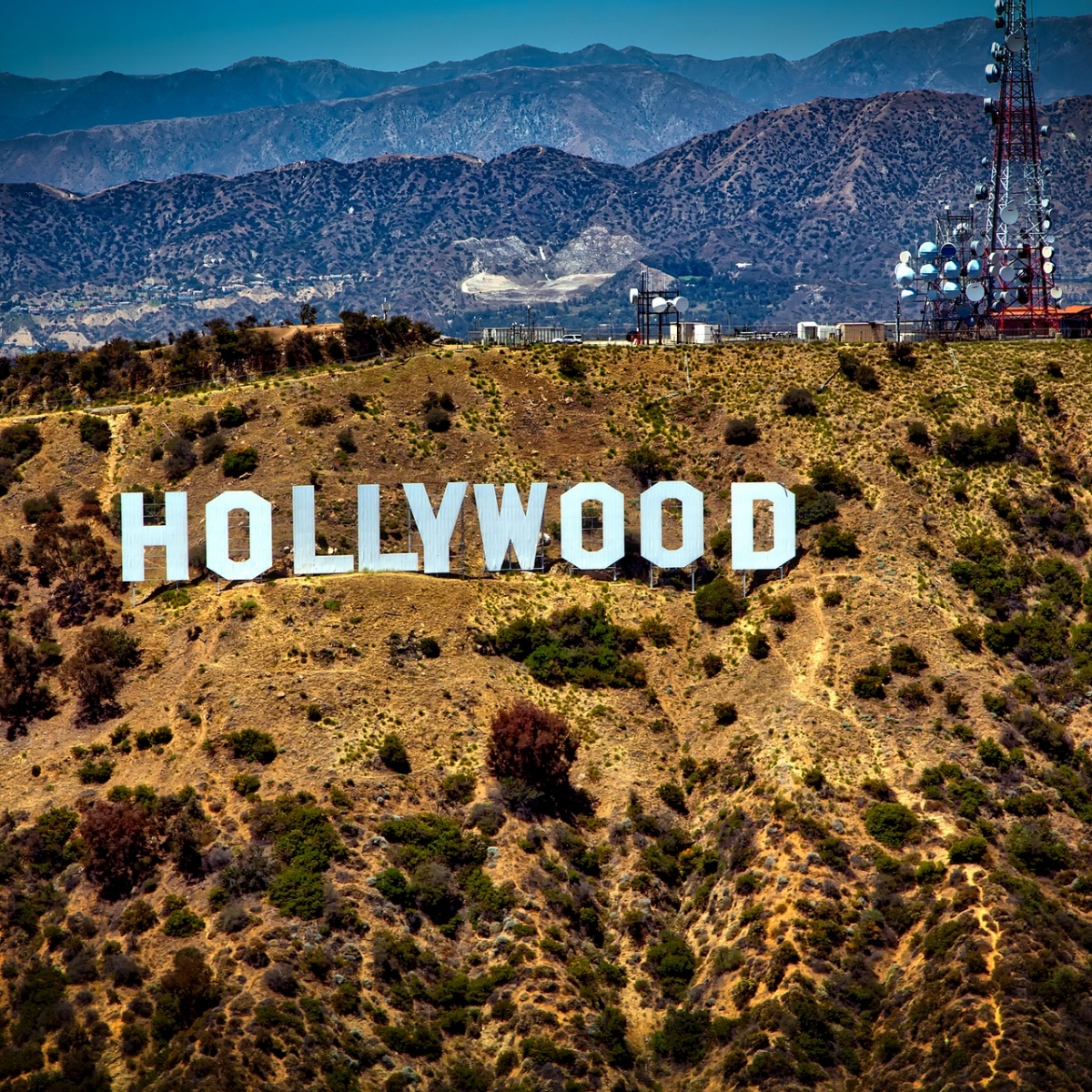 The Hollywood sign in Los Angeles, CA